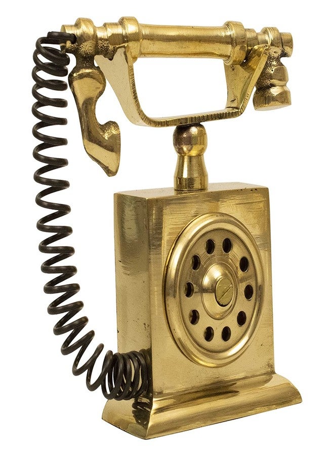 Tirtha Enterprises Brass Traditional Toy Brass Telephone Miniature Household Appliances Pretend Play Toy for Kids Golden,for Kids and Home Decor - Image 5